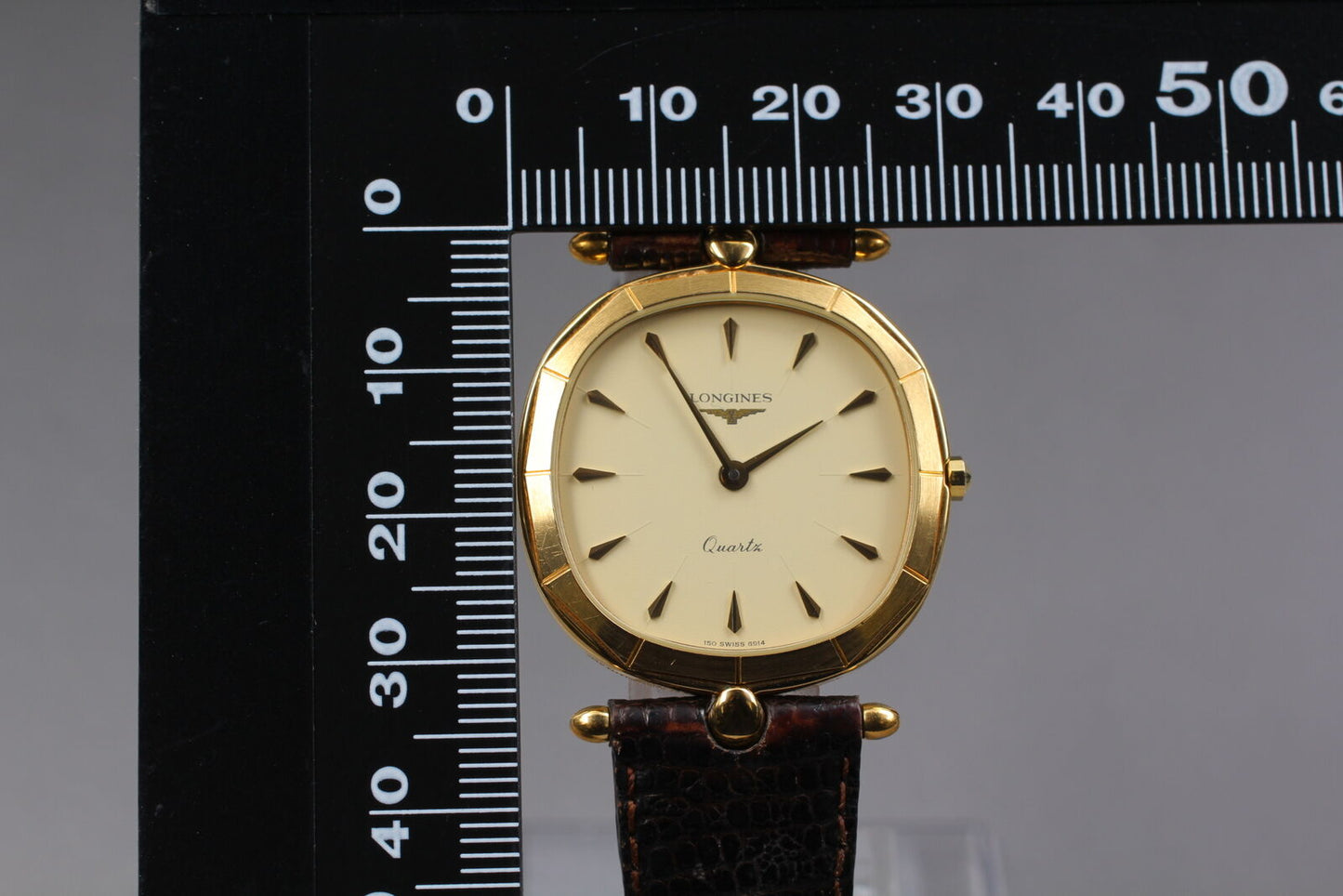 ⏯ [Near MINT]  Longines L150.2 6914 Gold Dial Dodecagon Quartz Men's Watch JAPAN