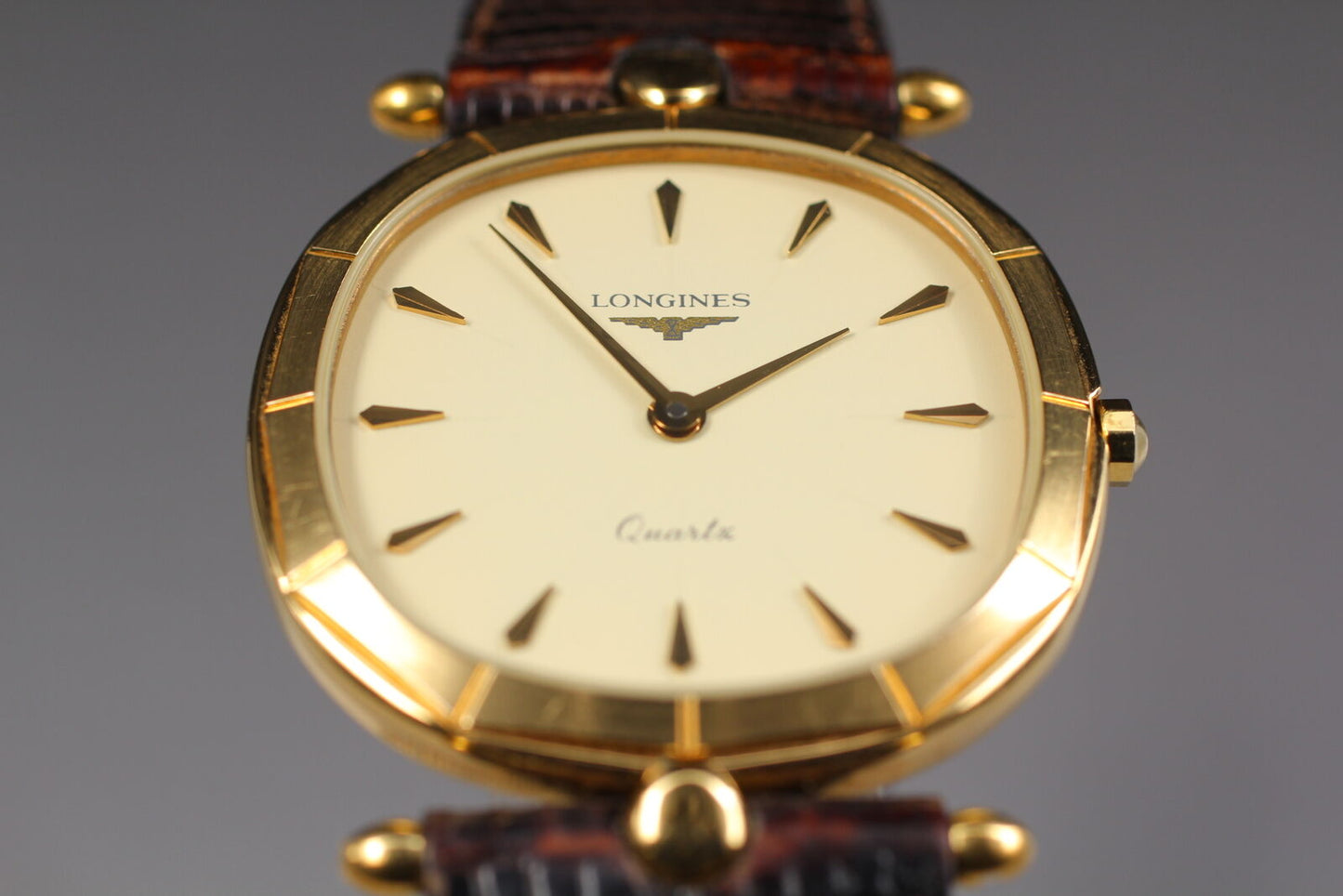 ⏯ [Near MINT]  Longines L150.2 6914 Gold Dial Dodecagon Quartz Men's Watch JAPAN