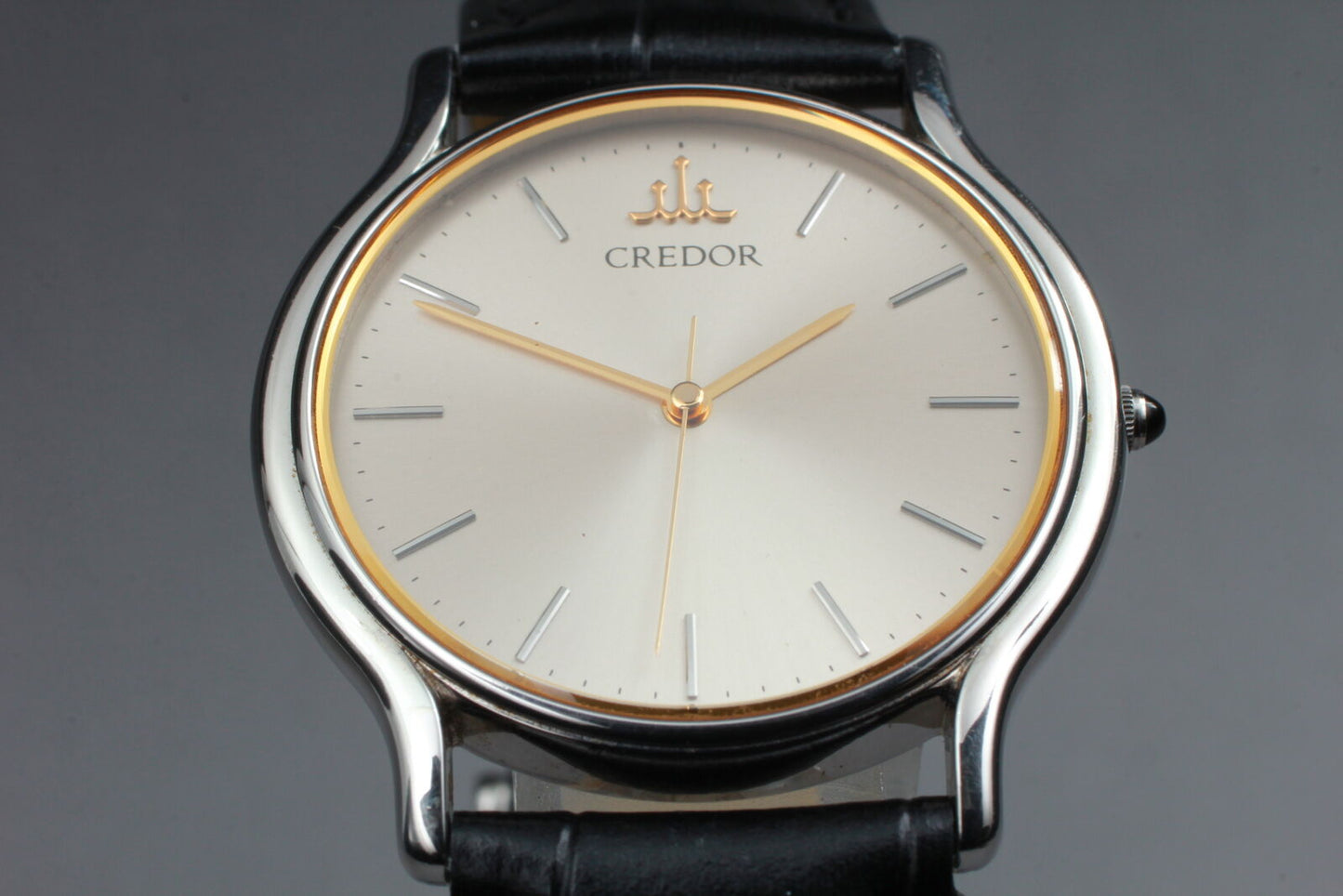 ⏯ [Near MINT] Vintage Seiko Credor 9571-6000 Silver Mens Quartz Watch From JAPAN