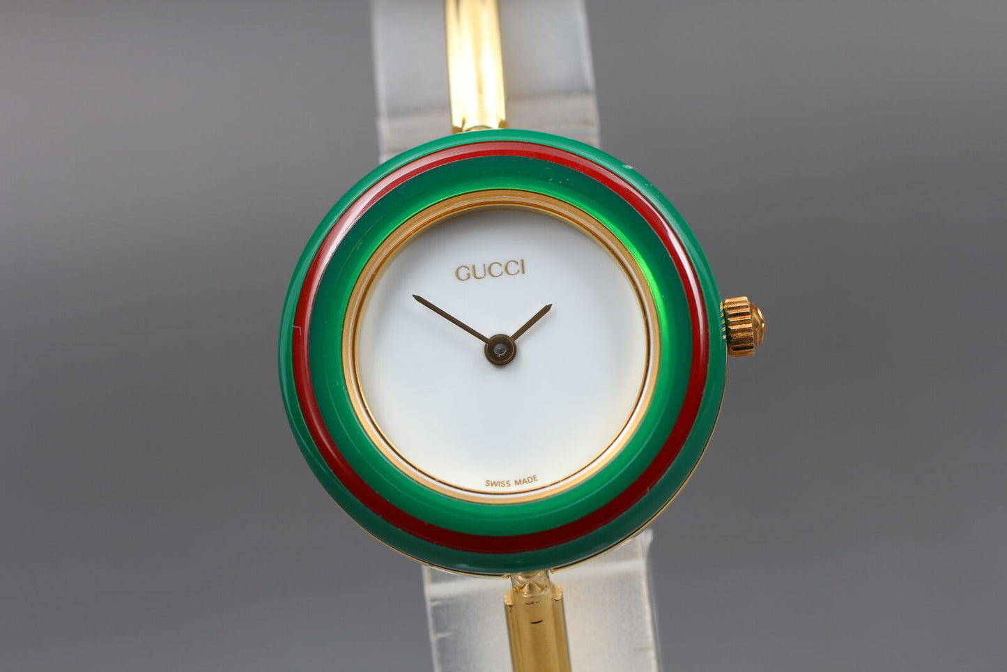 New Battery [MINT Boxed] GUCCI 11/12.2 Change Bezel 12CL Women's Qz Watch JAPAN