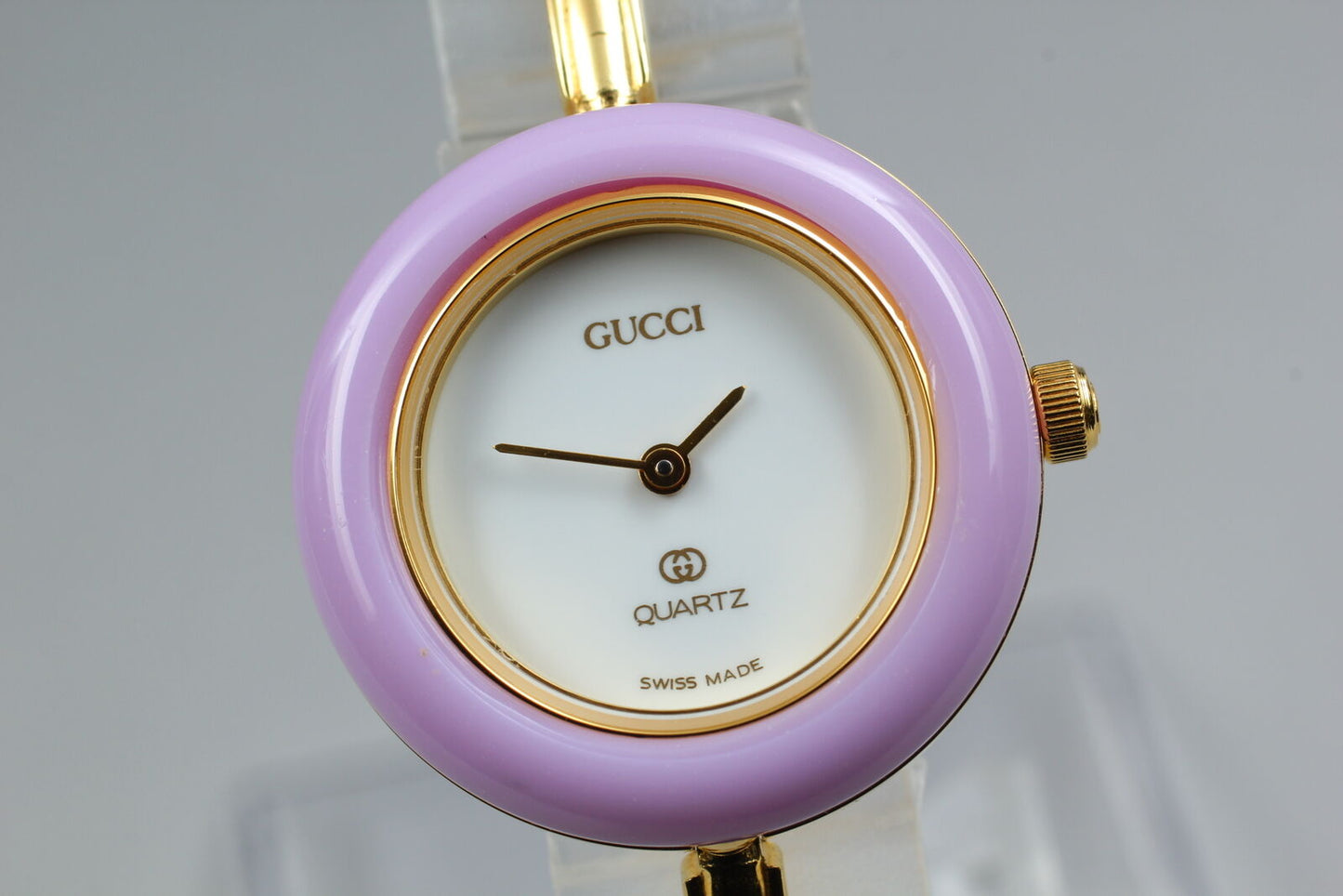 ⏯New Battery [N MINT] Gucci 1100-L Change Bezel 12 Colors Women's Qz Watch JAPAN