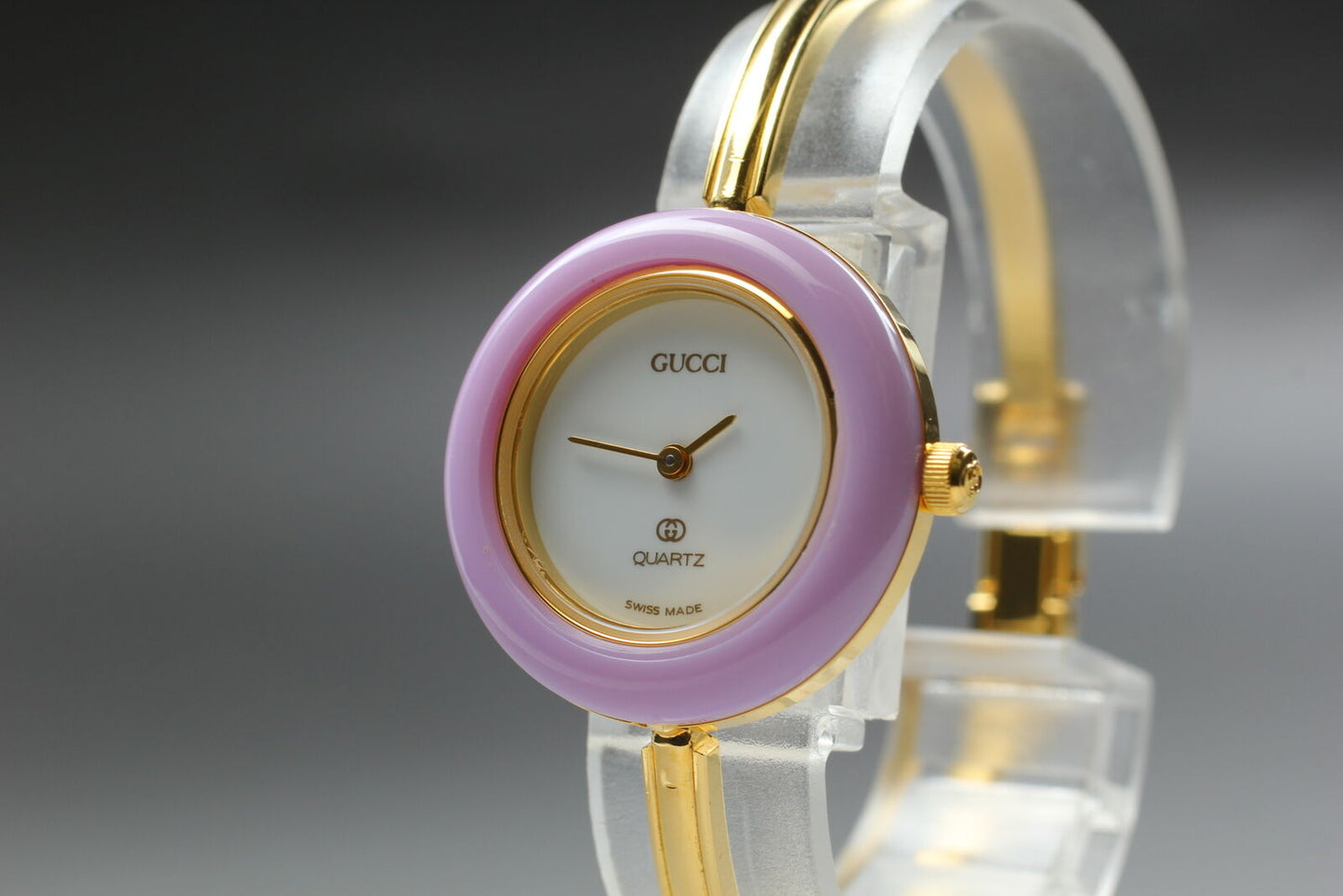 ⏯New Battery [N MINT] Gucci 1100-L Change Bezel 12 Colors Women's Qz Watch JAPAN