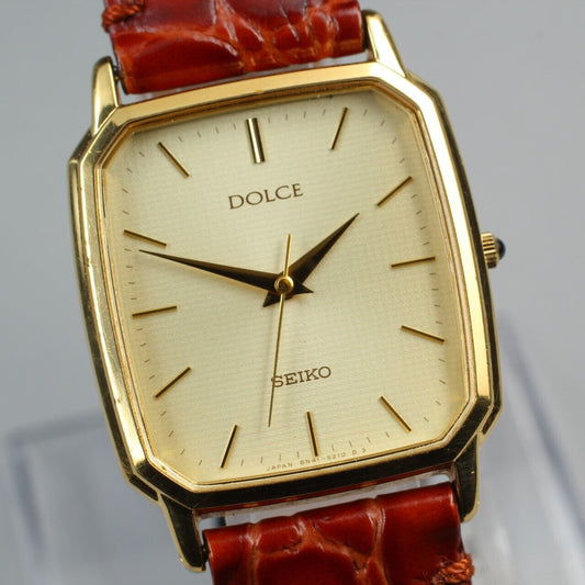 ⏯ Vintage [Near MINT] SEIKO Dolce 8N41-5160 SGP30 Gold Quartz Men's Watch JAPAN