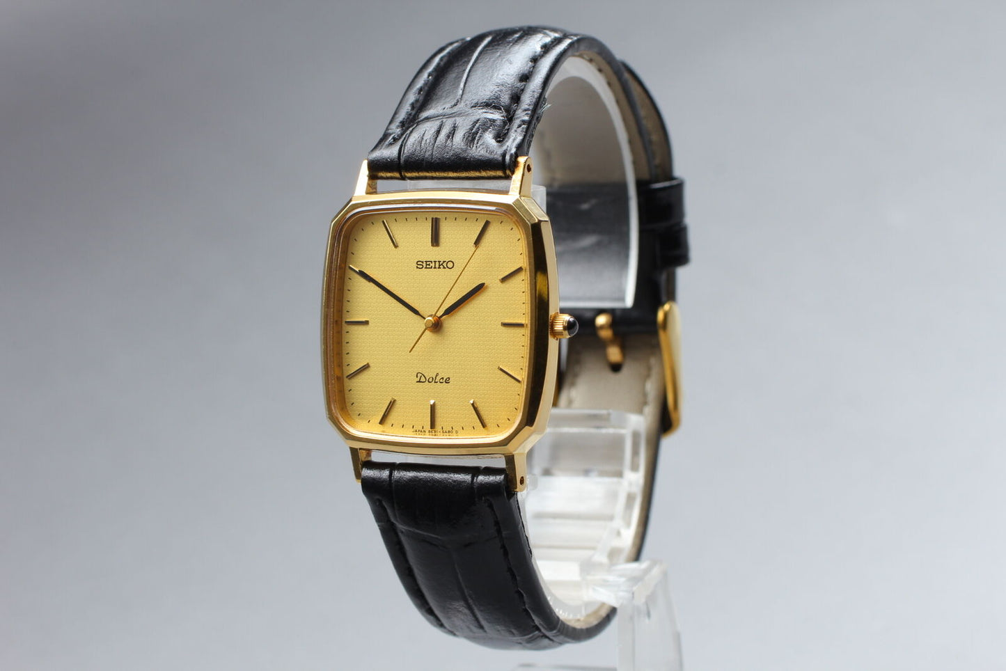 ⏯ [Near Mint] Seiko Dolce 5E31-5A80 Gold SGP30 Square Quartz Men's Watch JAPAN