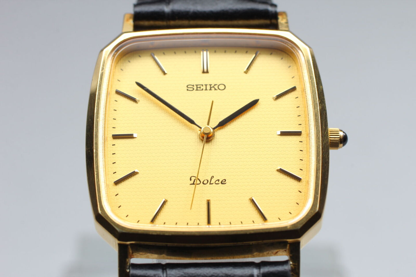 ⏯ [Near Mint] Seiko Dolce 5E31-5A80 Gold SGP30 Square Quartz Men's Watch JAPAN