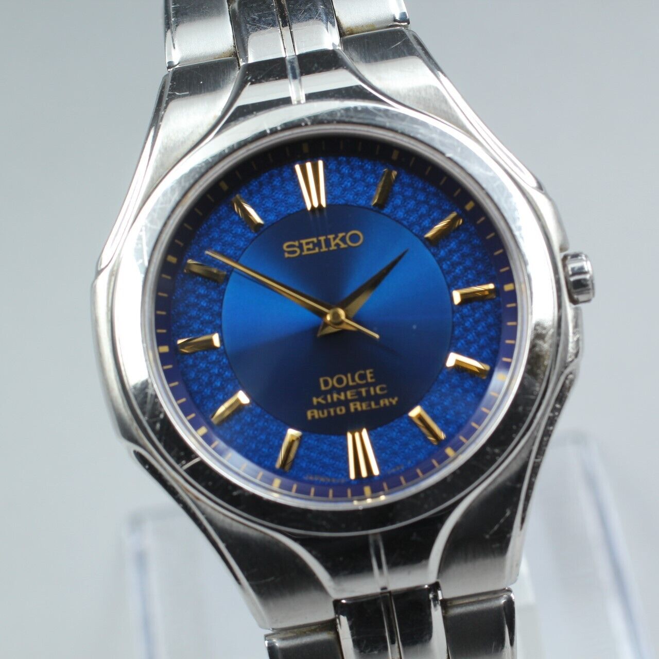 New Batt. [Near MINT] Seiko Dolce 5J21-0A40 Kinetic Auto Relay Men's Watch JAPAN