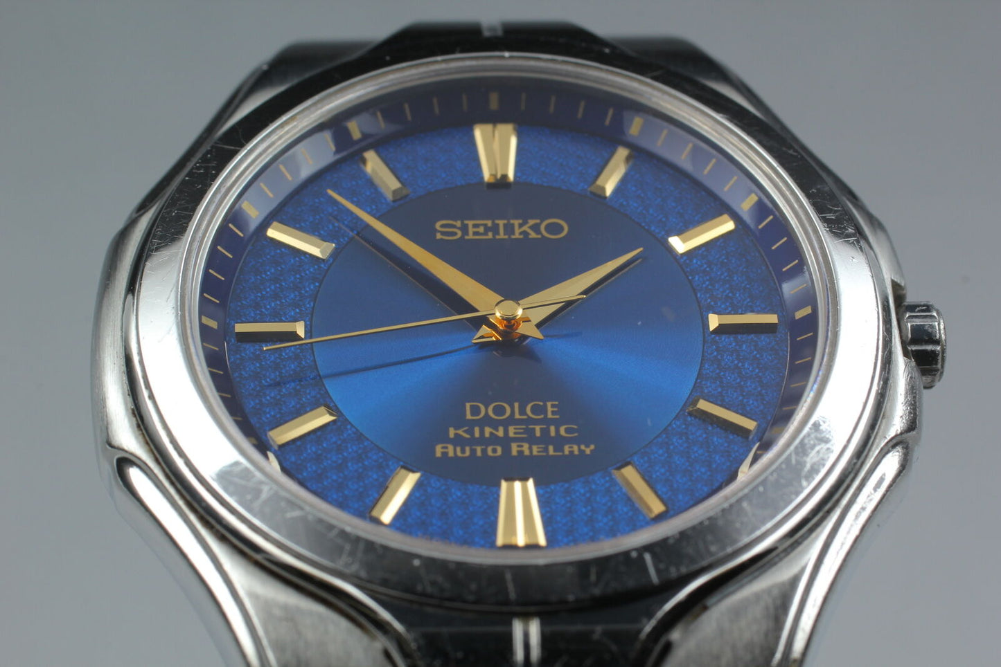 New Batt. [Near MINT] Seiko Dolce 5J21-0A40 Kinetic Auto Relay Men's Watch JAPAN