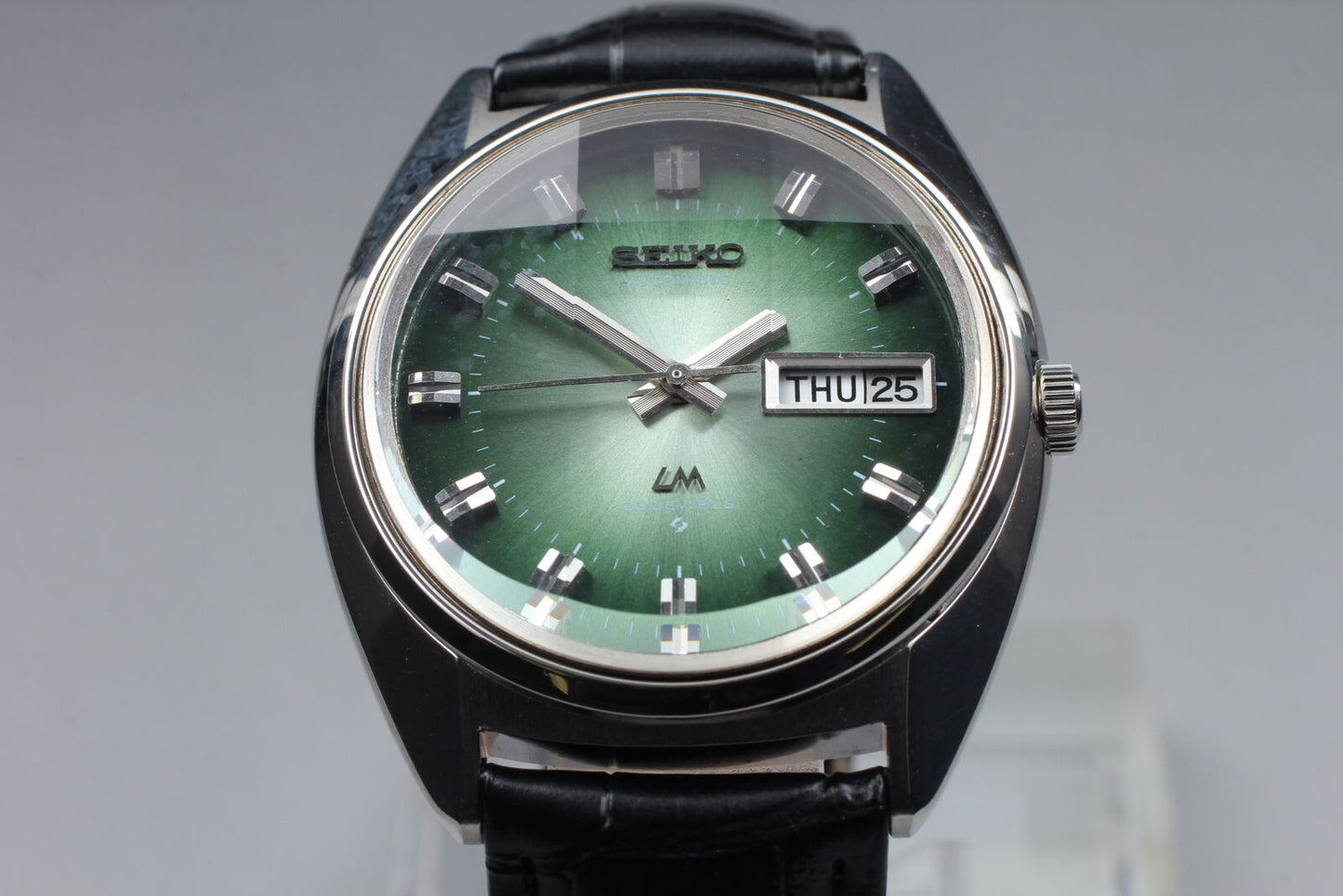 ⏯ New glass [N MINT] Seiko LORD MATIC 5606-7231 AT Green 6-Sided Cut Glass JAPAN