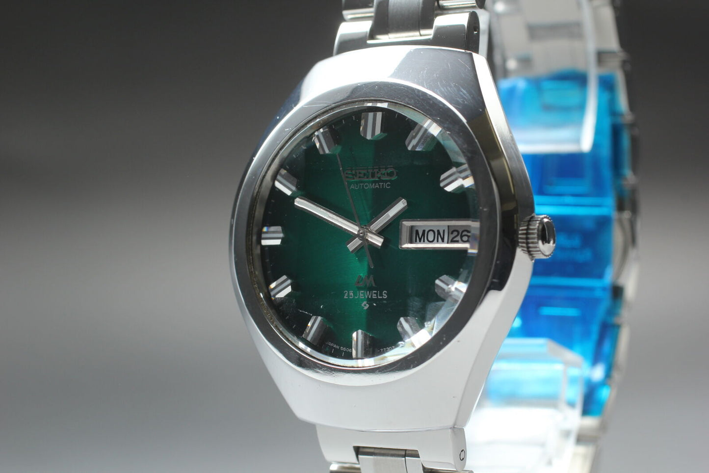 ⏯ [Near MINT] Seiko LORD MATIC 5606-7360 DayDate Green Automatic 25Jewels JAPAN