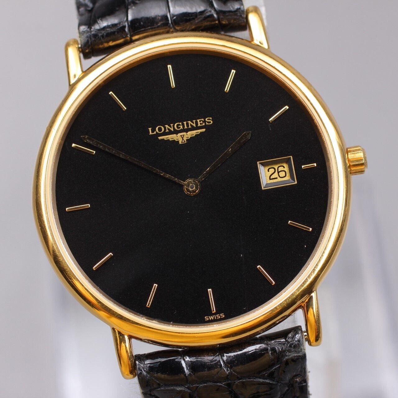 ⏯ [Near MINT] LONGINES La Grande Classique L4.655.2 BLACK Quartz Men Watch JAPAN