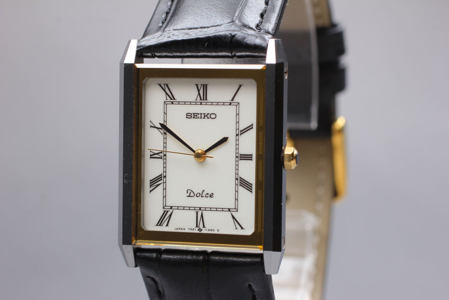 ⏯ [Near MINT] Seiko Dolce 7321-6170 Roman Tungsten Quartz Men's Watch From JAPAN