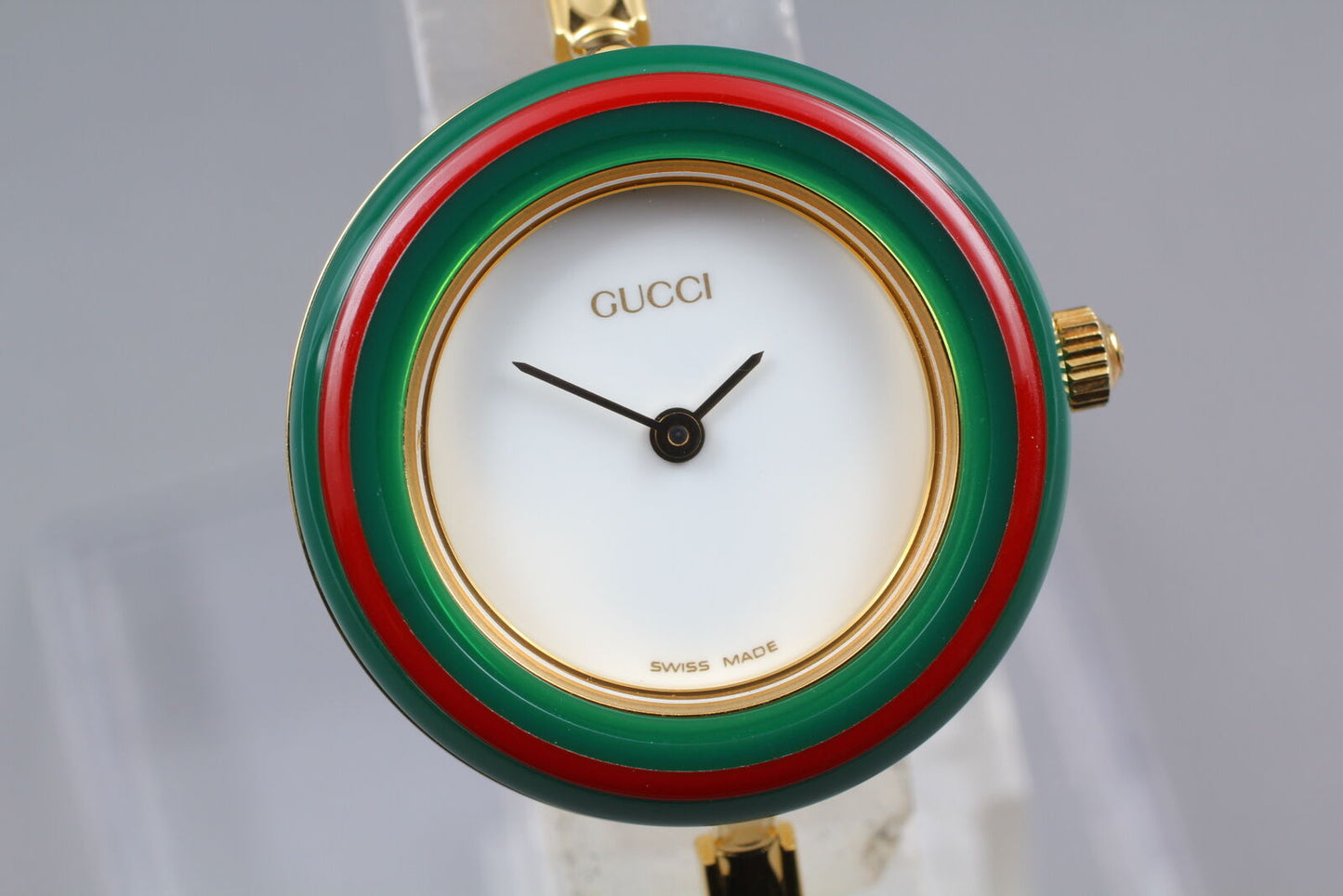 ⏯ [MINT] New Batt. Gucci 11/12.2 Change Bezel 12 Color Gold Women's Watch JAPAN