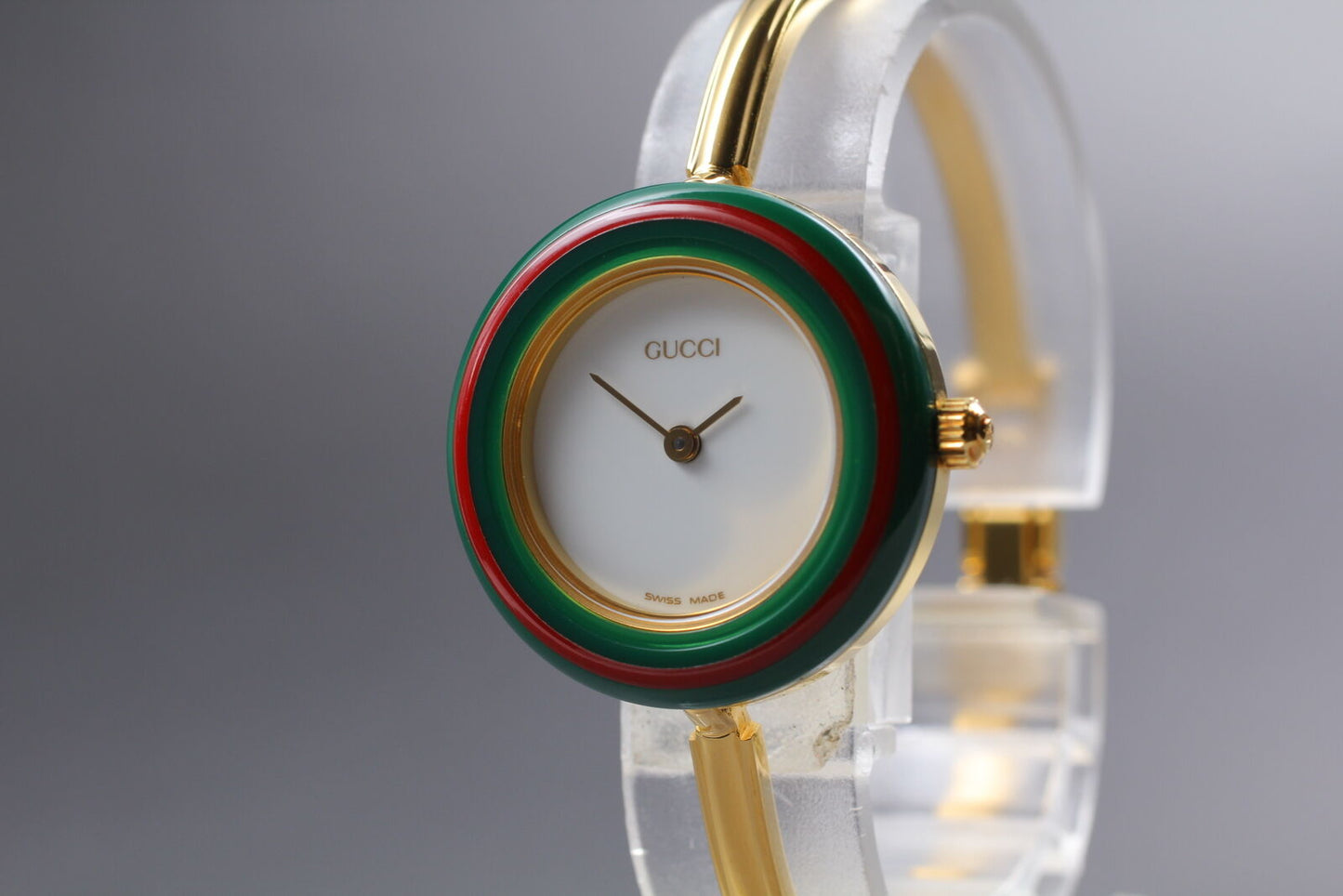 ⏯ [MINT] New Batt. Gucci 11/12.2 Change Bezel 12 Color Gold Women's Watch JAPAN