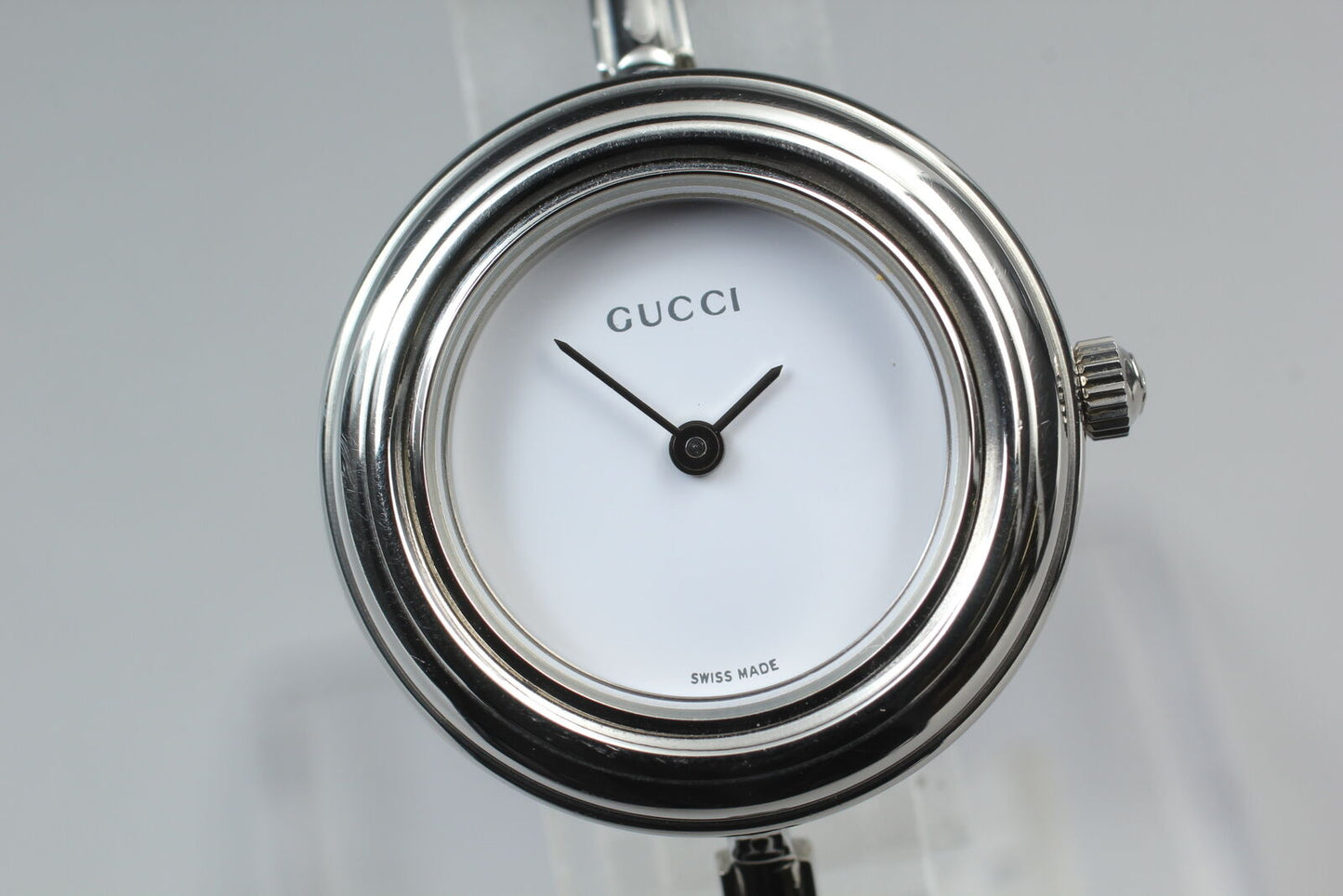 [MINT w/ Paper] GUCCI 11/12.2L Silver 12 Color Change Bezel Women Qz Watch JAPAN