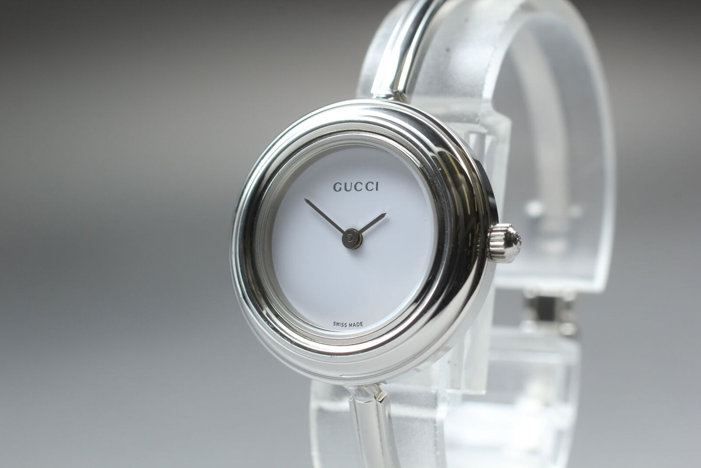 [MINT w/ Paper] GUCCI 11/12.2L Silver 12 Color Change Bezel Women Qz Watch JAPAN