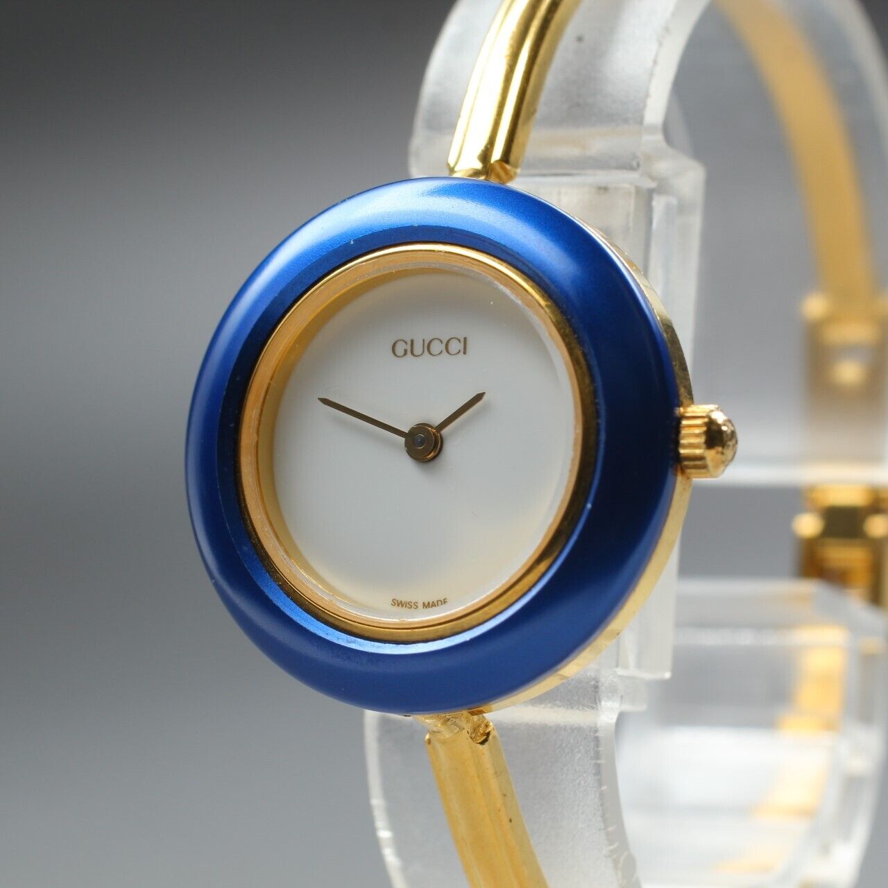 ⏯ [Near MINT] GUCCI Change Bezel 11/12.2 BLUE Formal Women's Quartz Watch JAPAN