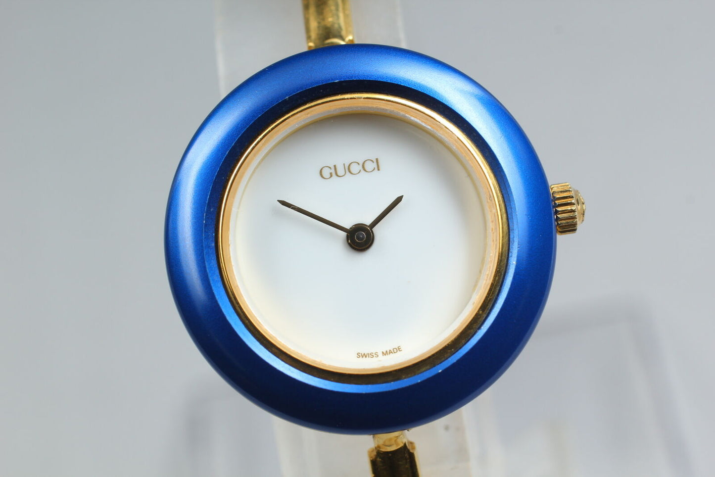 ⏯ [Near MINT] GUCCI Change Bezel 11/12.2 BLUE Formal Women's Quartz Watch JAPAN