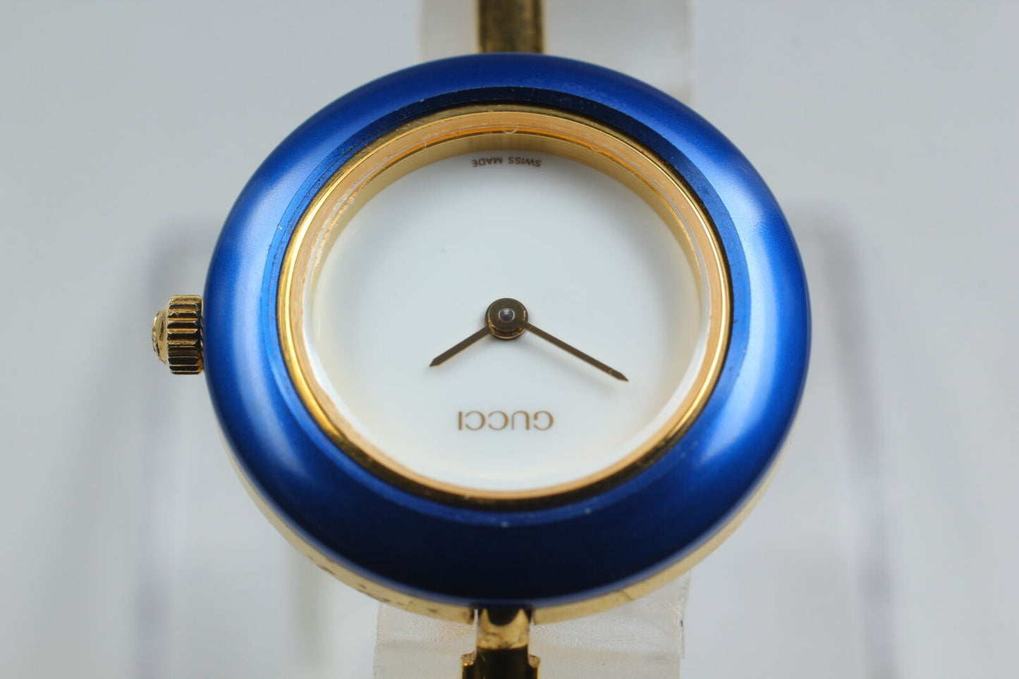 ⏯ [Near MINT] GUCCI Change Bezel 11/12.2 BLUE Formal Women's Quartz Watch JAPAN