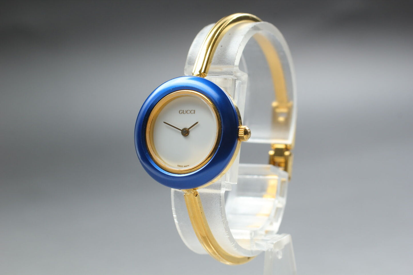 ⏯ [Near MINT] GUCCI Change Bezel 11/12.2 BLUE Formal Women's Quartz Watch JAPAN